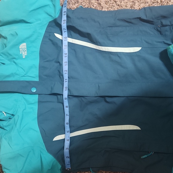 The North Face Womens Turquoise and Dark Blue 3 In 1 Winter Hooded Snow Jacket - Picture 10 of 12
